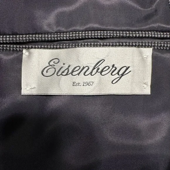 EISENBERG Men’s Blazer Sport Coat 2-Button Classic Fit Jacket 42L Gray Wool